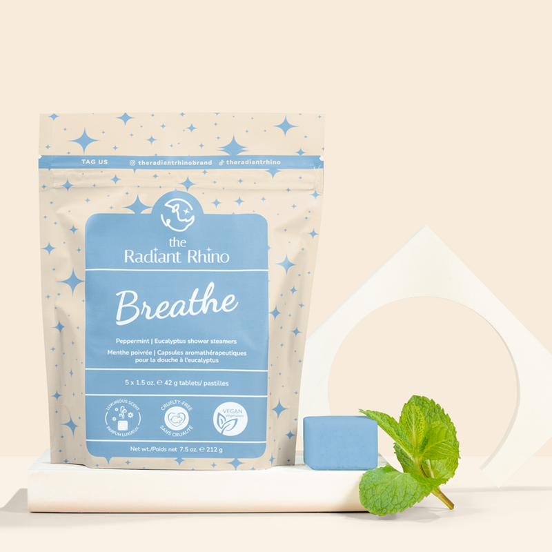 Breathe | Peppermint + Eucalyptus Shower Steamers | The Radiant Rhino