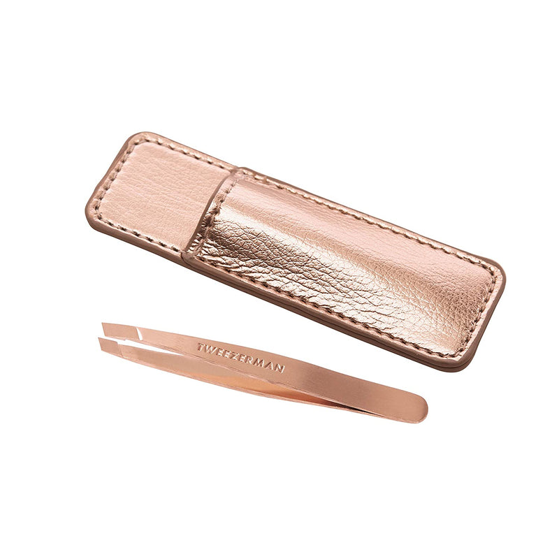 Rose Gold Mini Slant & Case | Tweezerman