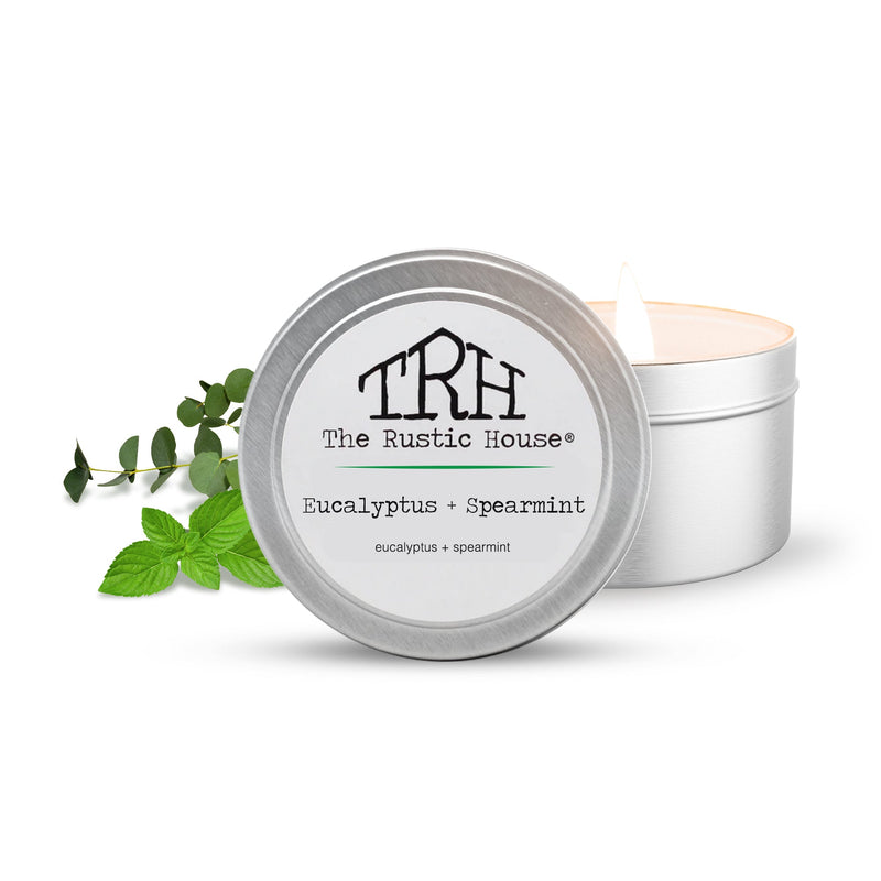 Eucalyptus + Spearmint Travel Tin Candle | The Rustic House