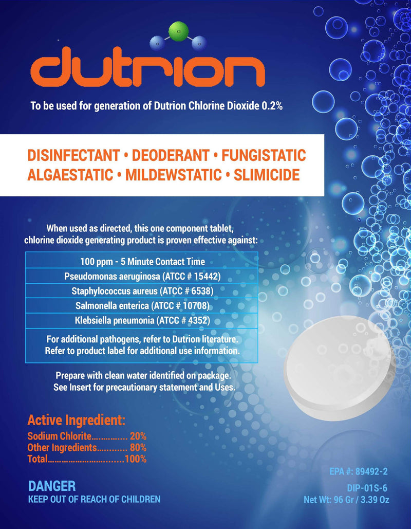 DUTRION Tablet - EPA-Registered Disinfectant Bulk Pack (From $1 Per 32oz) | Ecodioxide