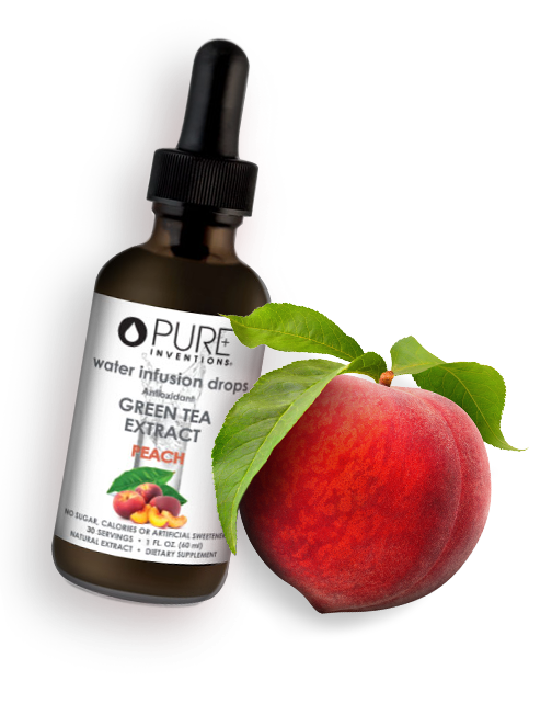 Antioxidant Green Tea Extract Water Infusion Drops - Peach | Pure Inventions