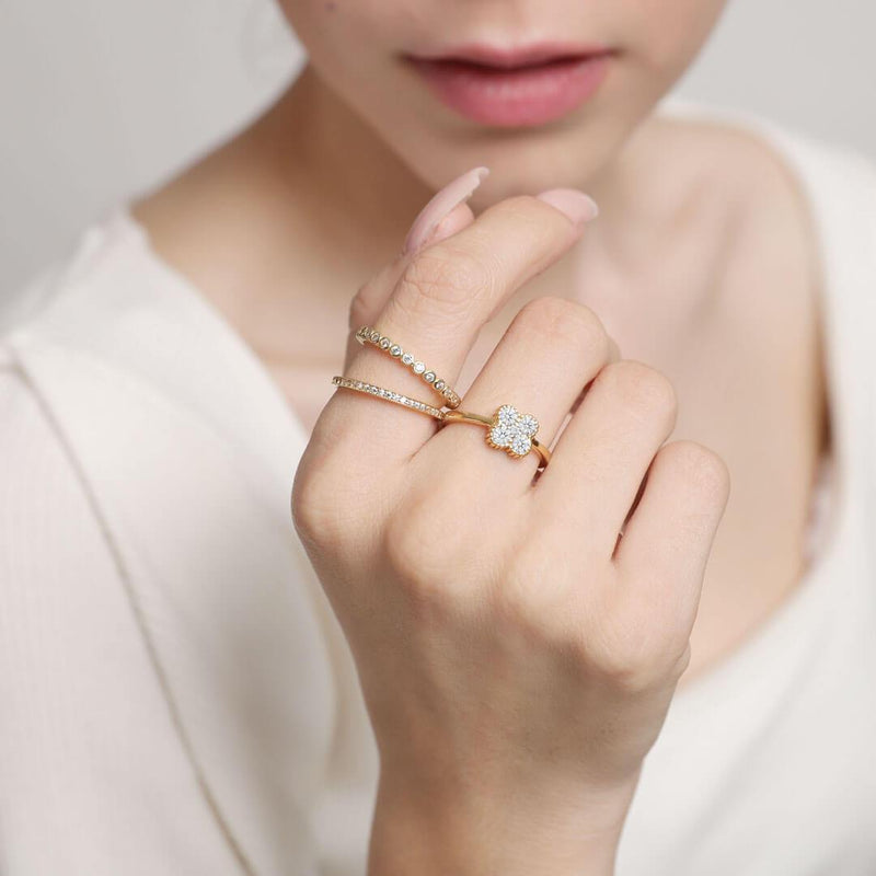 Four Leaf Clover Stackable Ring | Little Sparkles