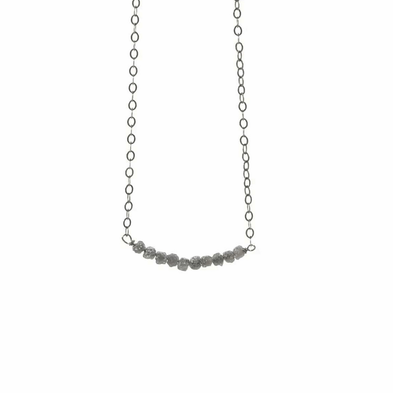 Diamonds In The Raw Sterling Silver Necklace | Liv & B