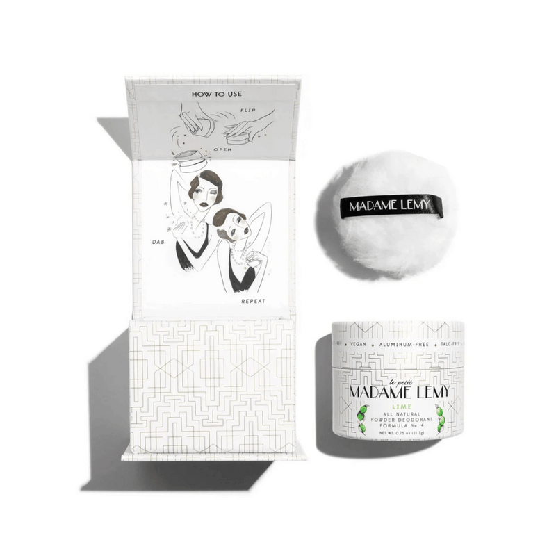 Le Petit Lime and Bergamot Powder: Deodorant, Body Powder, Dry Shampoo | Madame Lemy