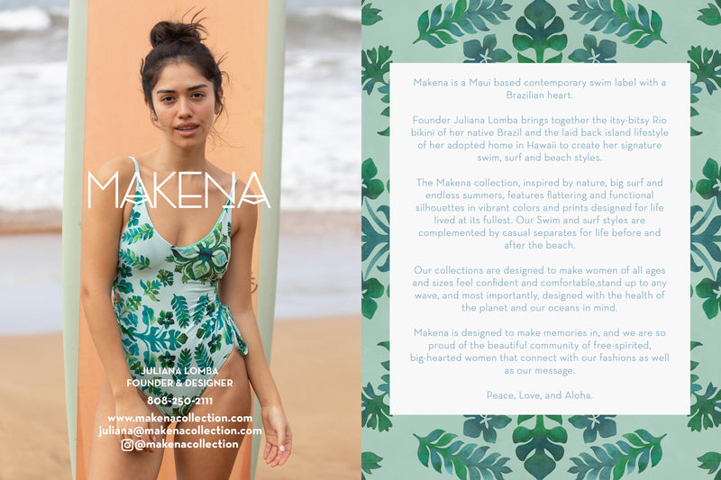 Makena One Piece - Kapa Green | Makena Collection - 2024 MAUI AUCTION