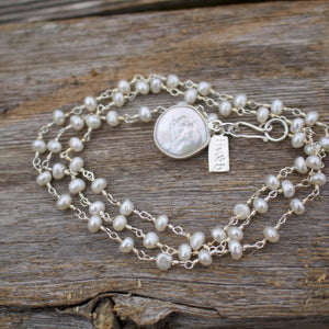 It's A Wrap Triple Pearl Bracelet | Liv & B