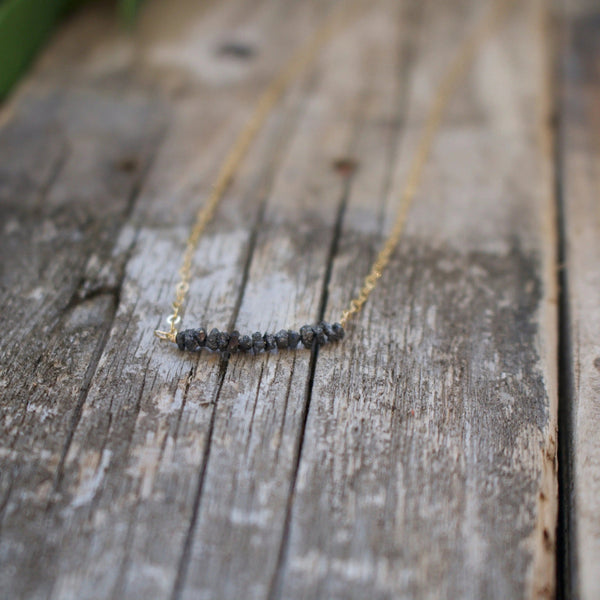 Diamonds In The Raw Sterling Silver Necklace | Liv & B